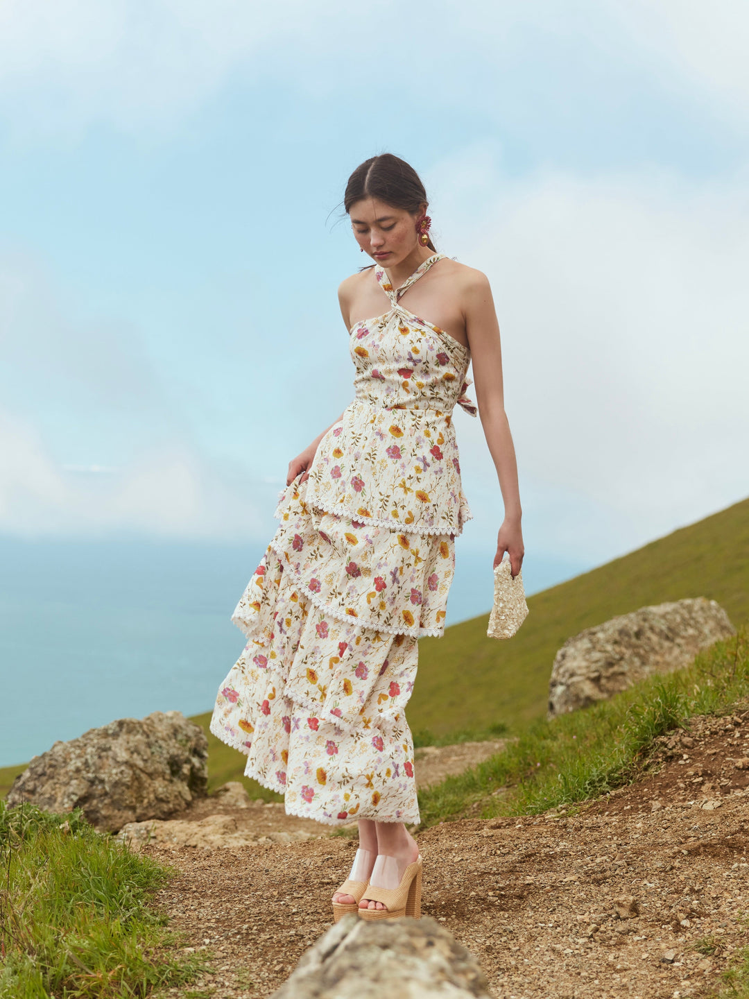 Emma Tiered Dress - Alabaster Multicolor Floral