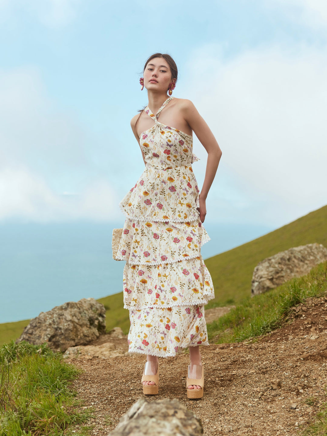 Emma Tiered Dress - Alabaster Multicolor Floral