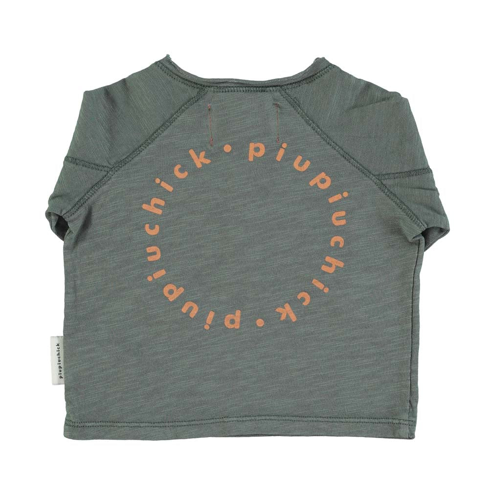 Baby Logo Long Sleeve - Dark Green w/ Camel Logo Print