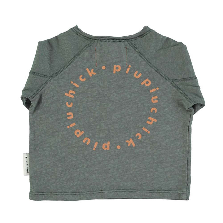 Baby Logo Long Sleeve - Dark Green w/ Camel Logo Print