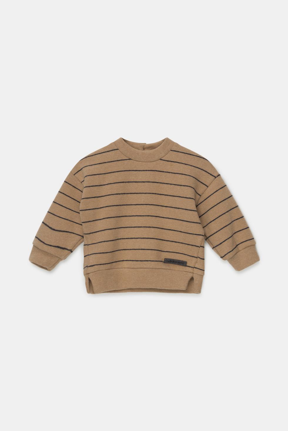 Organic stripes baby sweater - Camel