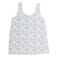 Ladies' Tank Top - Aqua Floral