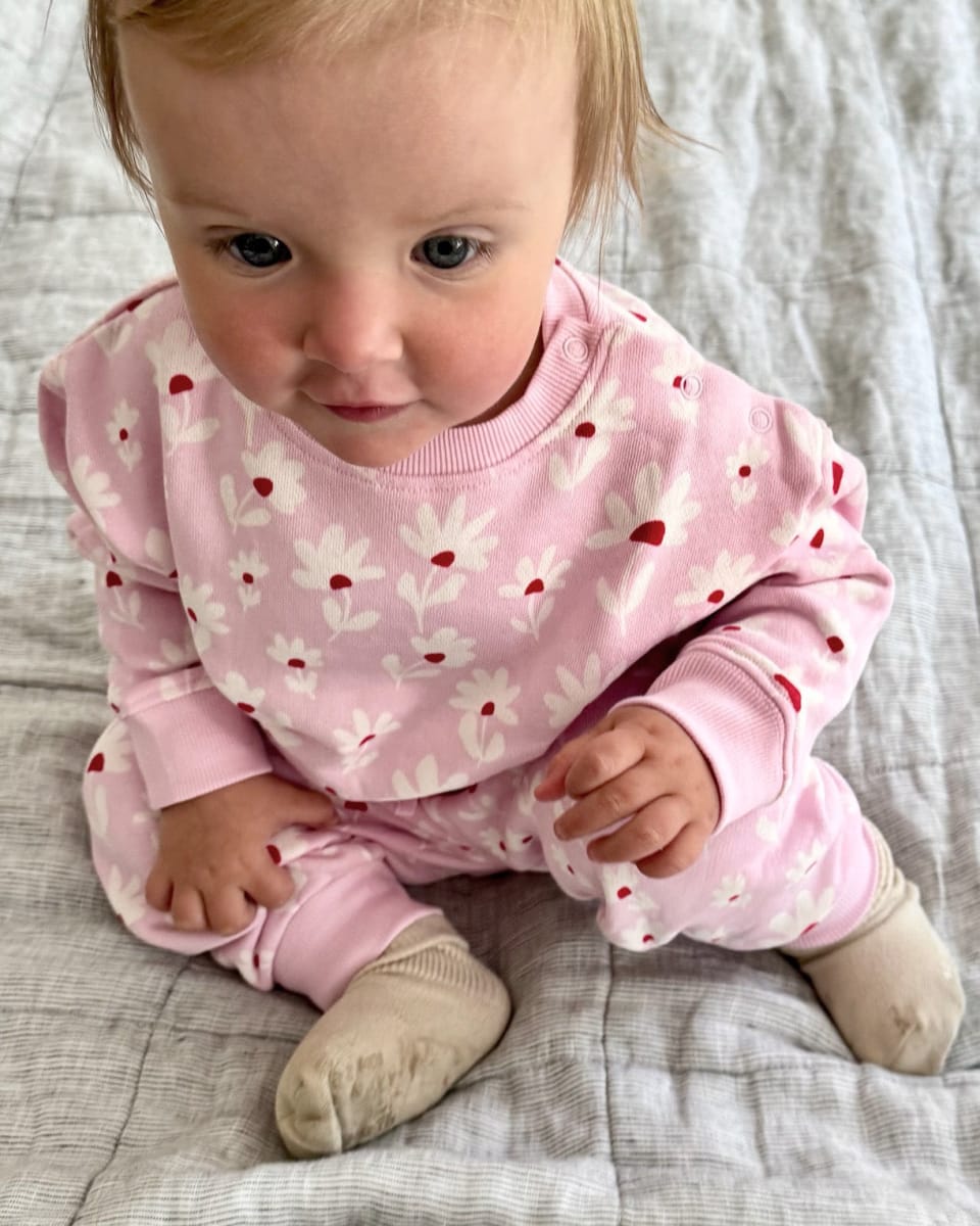 Baby Sweatpants - Flower Field Peony