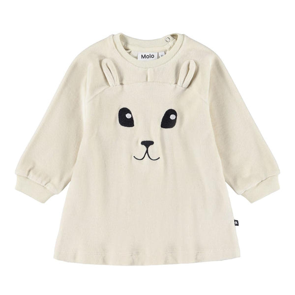 Caprice Dress Long Sleeve - White Noise