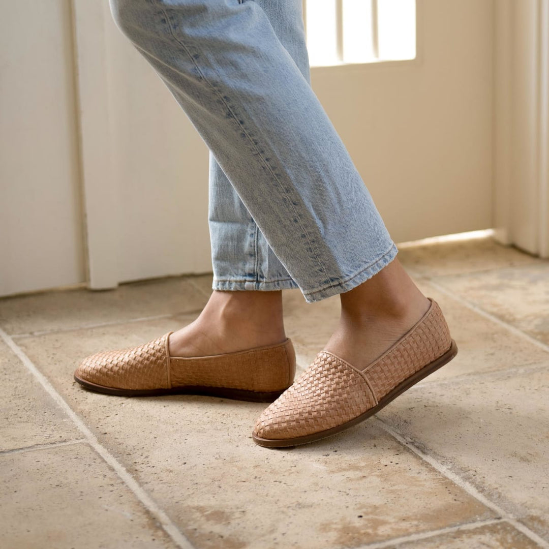 Mara Woven Slip On - Almond - FINAL SALE