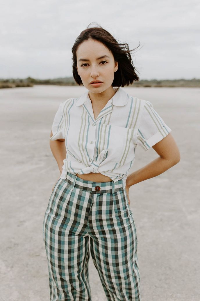 Sadia Pants - Pine Gingham