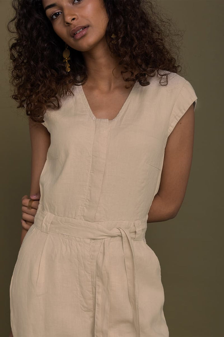 Evening Chai Jumpsuit - Neutral Beige