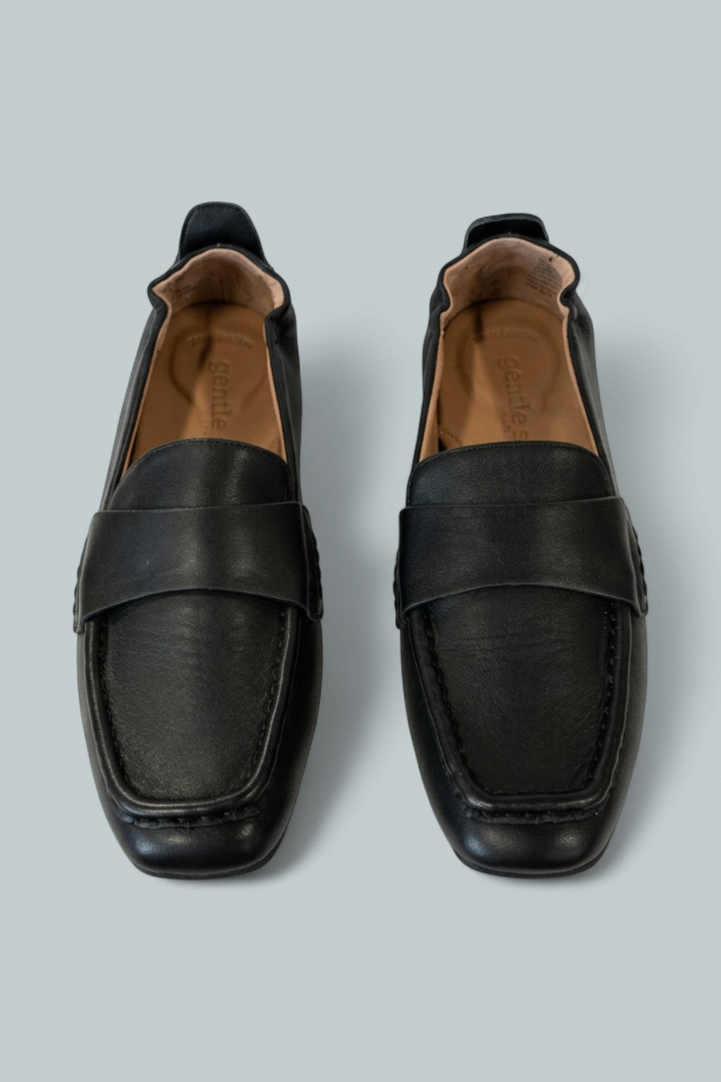 Women's Sophie Square Toe Flats - Black Leather
