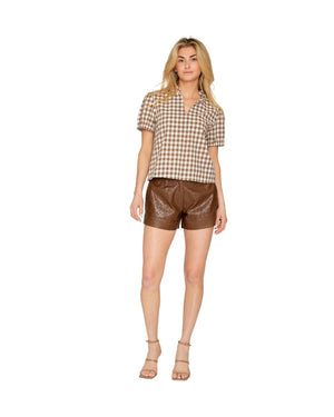 Ruby Top - Brown Gingham