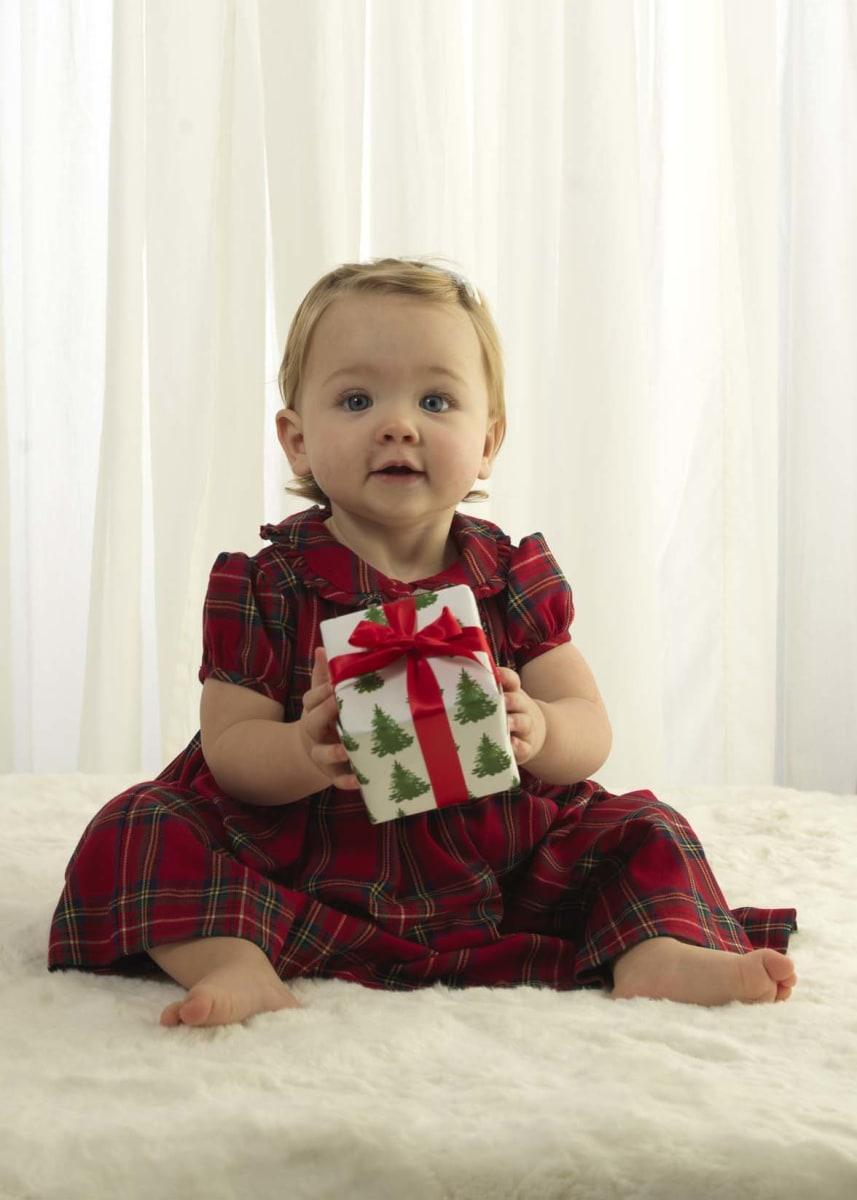 Christmas Tree Smocked Dress & Bloomers