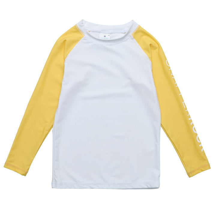 Sustainable LS Rash Top - White & Yellow