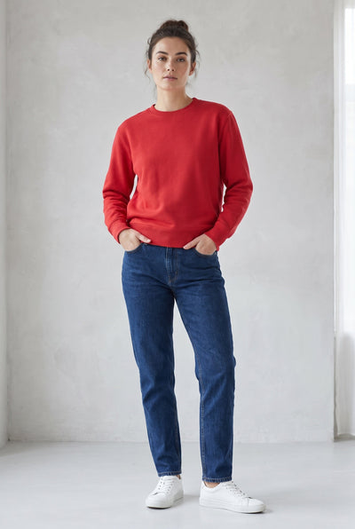Classic Crew Neck Sweatshirt - Red