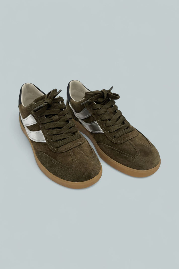 Oasis Suede & Leather Sneaker - Militare/Silver