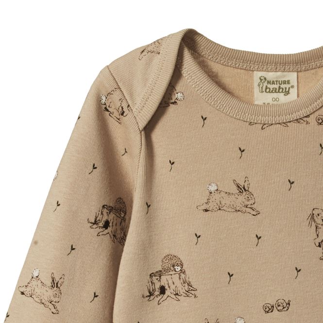 Long Sleeve Bodysuit - Forest Friends Print Bodysuits + Onesies Nature Baby 