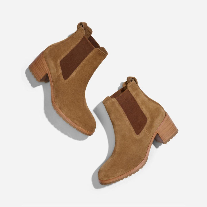 Ana Go-To Heeled Chelsea Boot - Taupe Suede - FINAL SALE