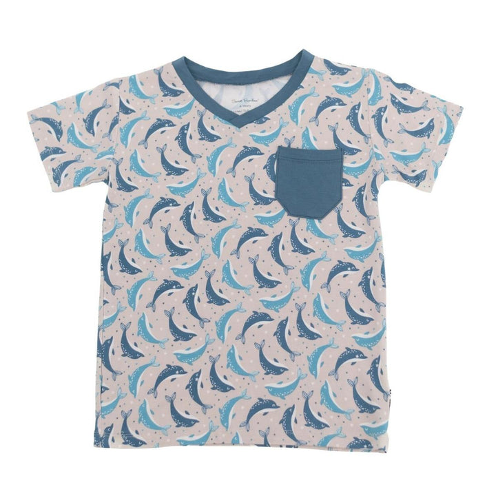 V-Neck Tee - Dolphins