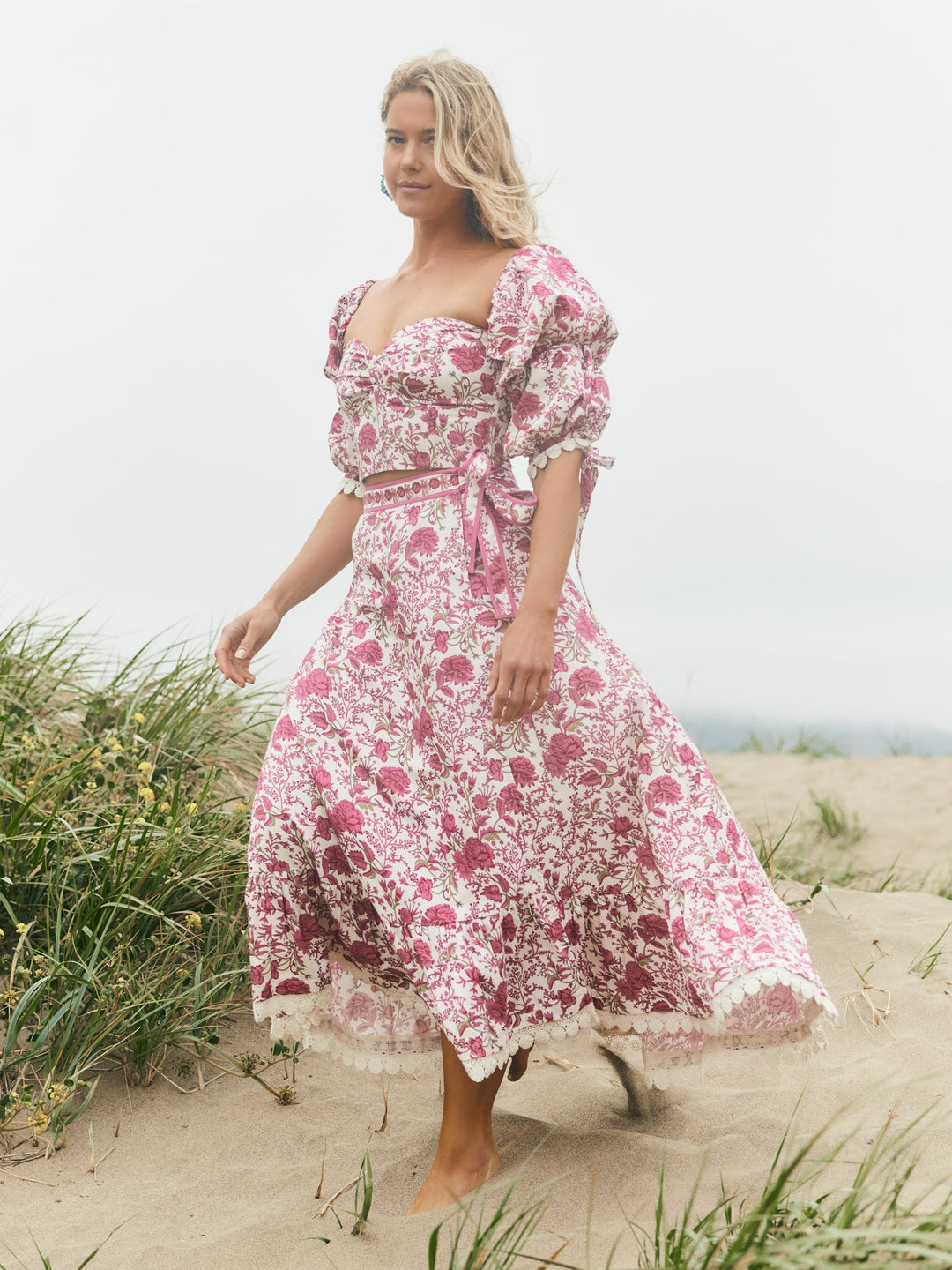 Hadley Off-The-Shoulder Top - Carmine Rose Floral