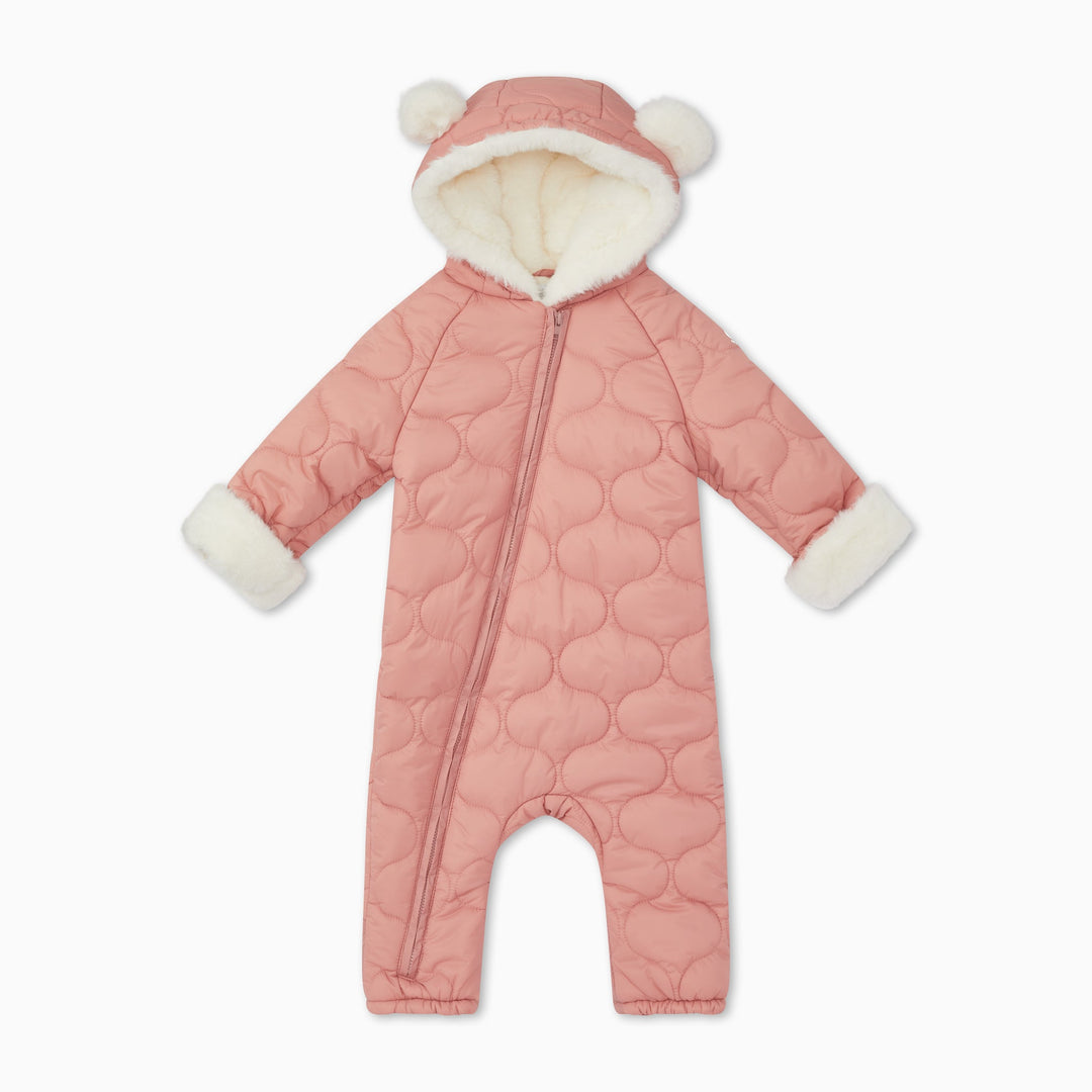 Recycled Waterproof Quilted Pramsuit - Blush