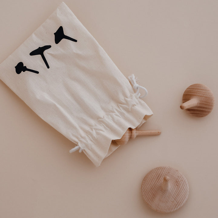 Wooden Spinning Top Three Little Woodies - Wood