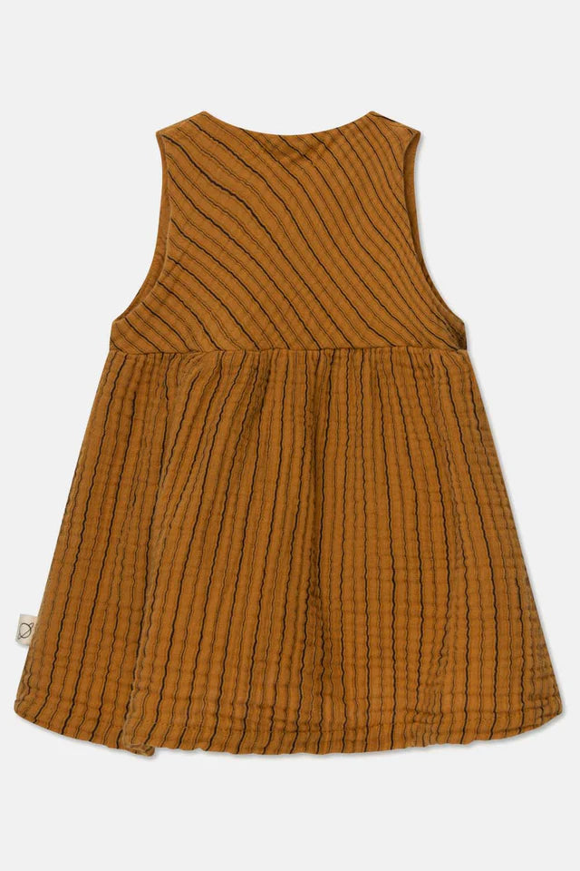 Gauze stripe wrap baby dress - Oil
