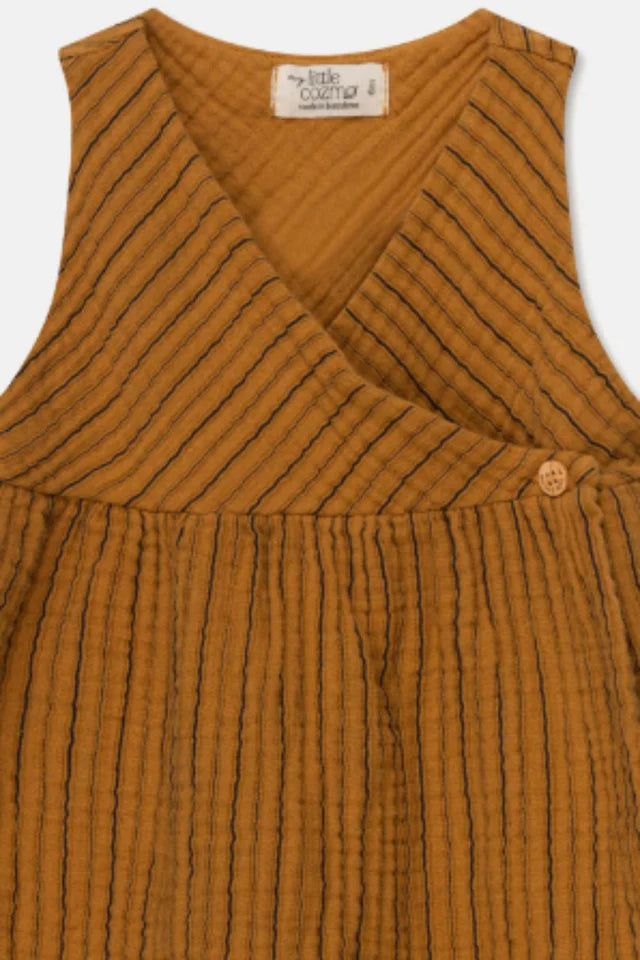 Gauze stripe wrap baby dress - Oil