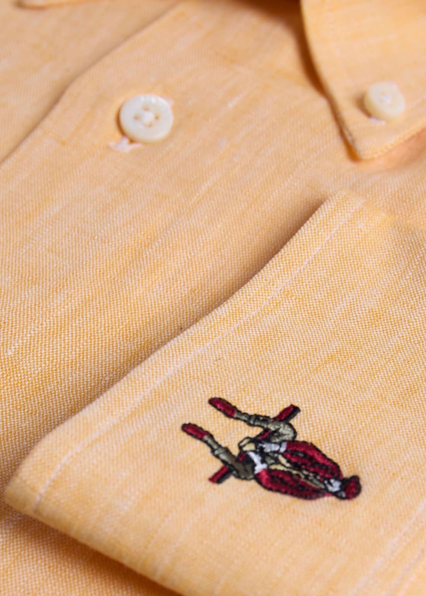 Linen Logo Sport Shirt - Yellow - Collared Shirt
