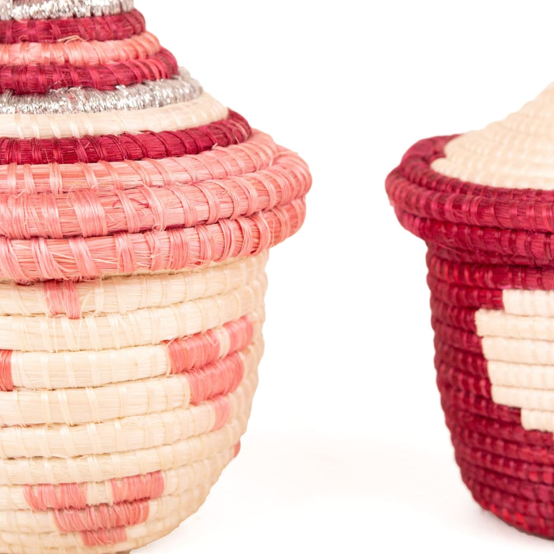 Blush Mini Lidded Ornaments, Set of 2