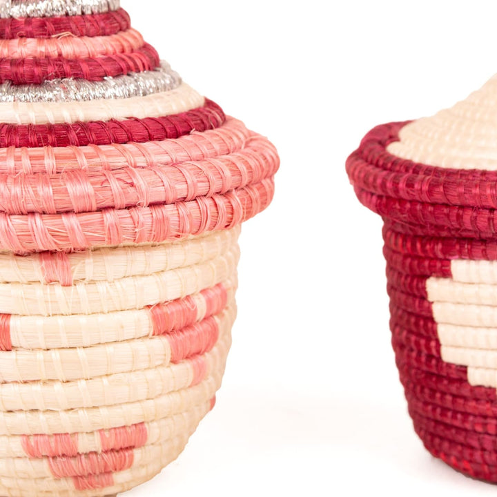 Blush Mini Lidded Ornaments, Set of 2