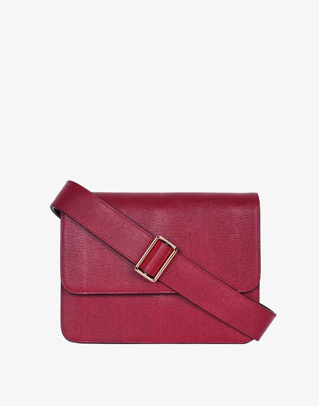 Luxe Cube Bag - Cherry Red Lizzard