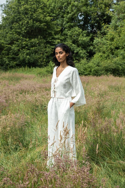 Zoya-May Linen Trouser - Snow White