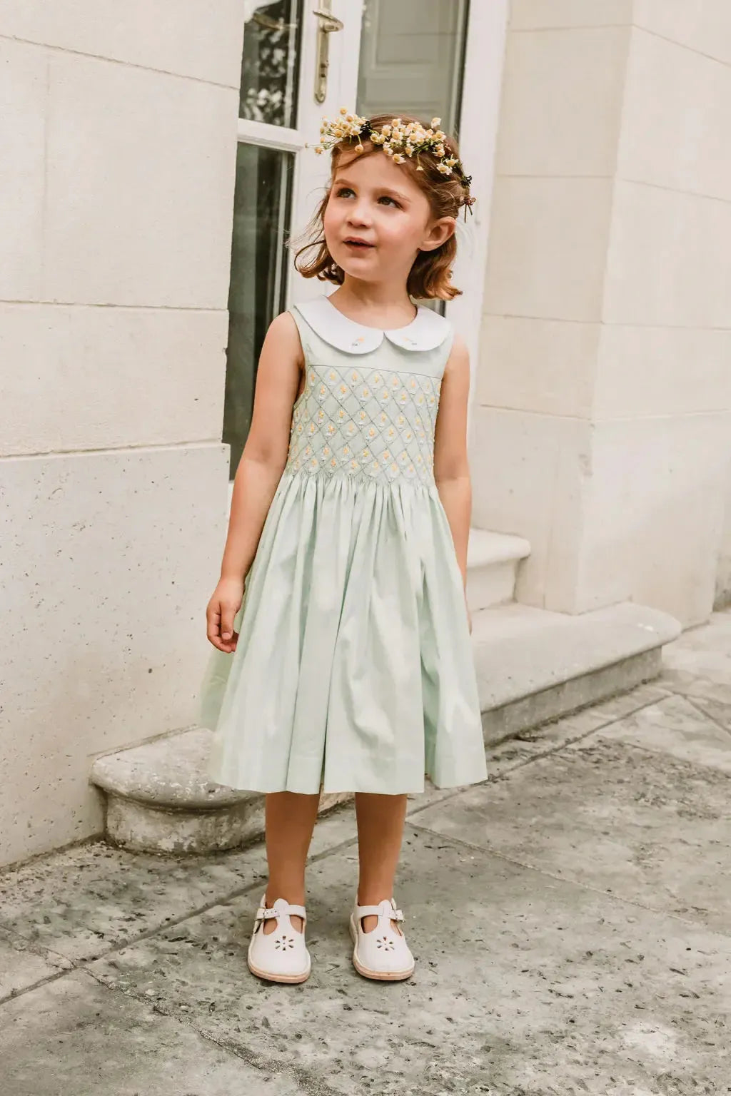 Lily Sleeveless Smocked Dress - Mint