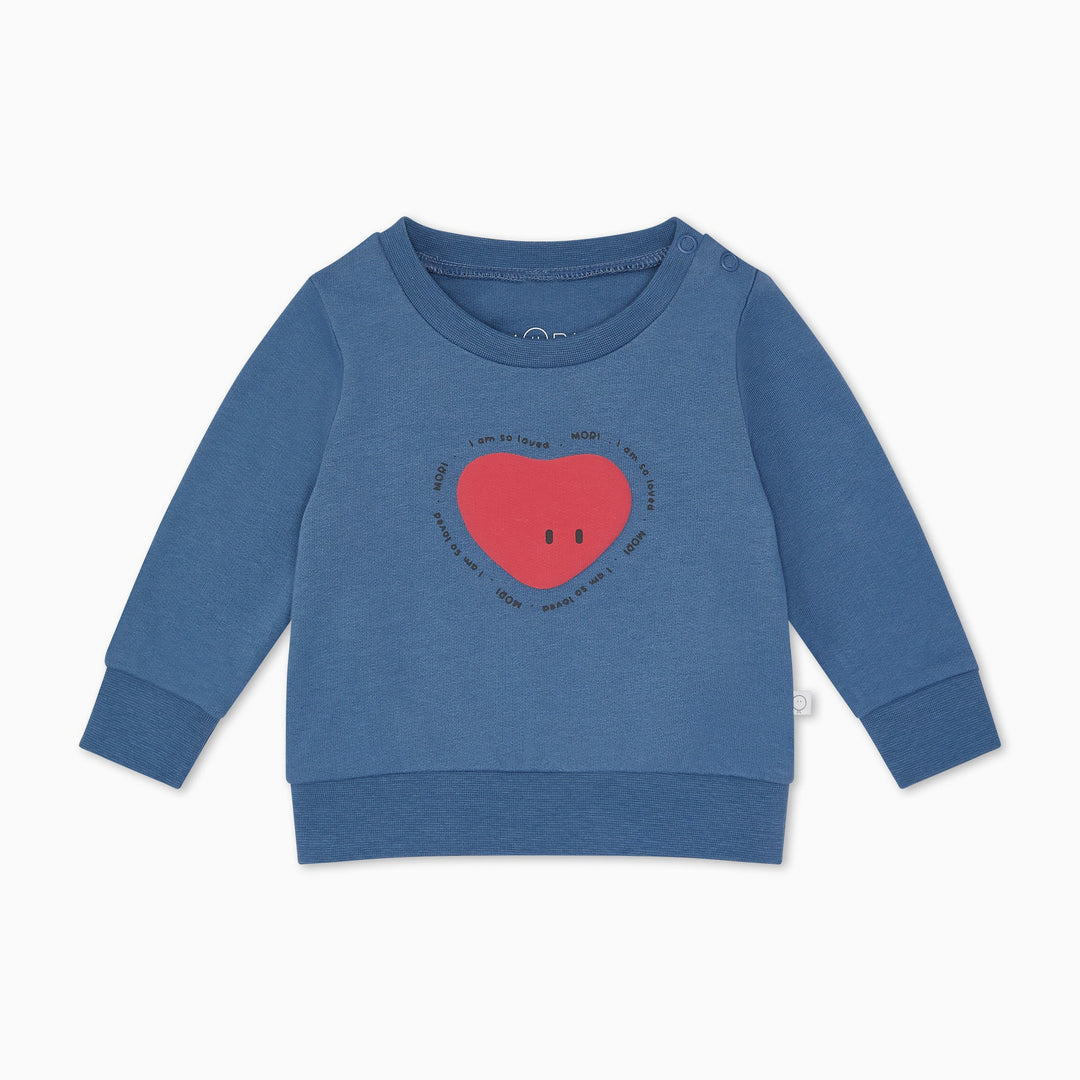 Heart Puff Print Sweatshirt - Hearts & Navy