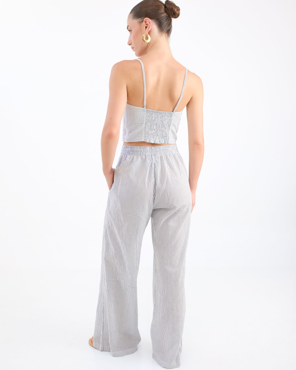 Palazzo Pants - Blue Stripe