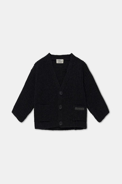 Knit baby cardigan - Dark grey - cardigan - baby