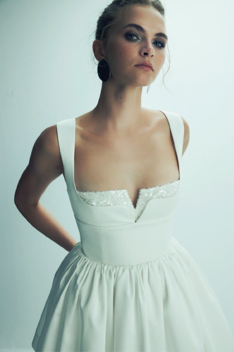 Leanne Satin Mini Dress - White