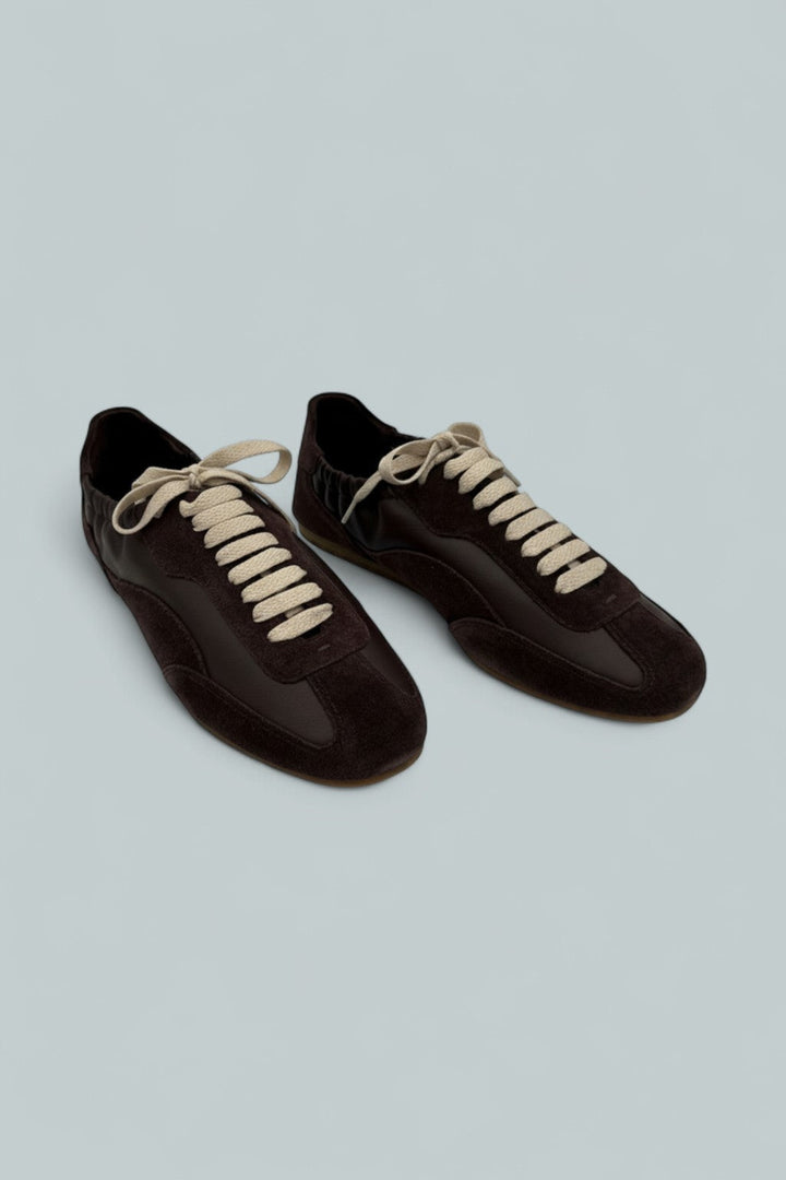 Georgie Leather Combo Sneakers - Cacao