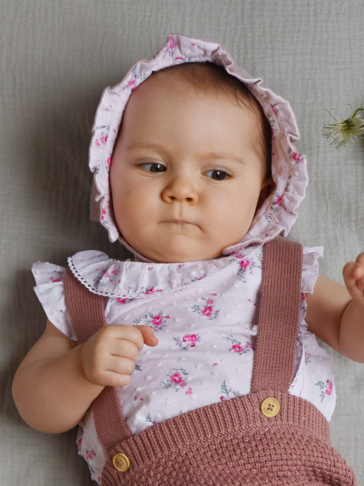 Lupin Organic Reversible Bonnet - Sandy Pink