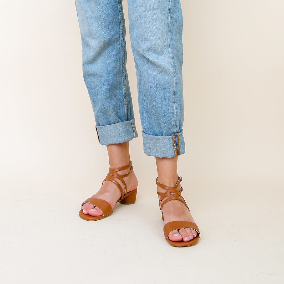 Cognac Sandal + Lozen Strap - Brown