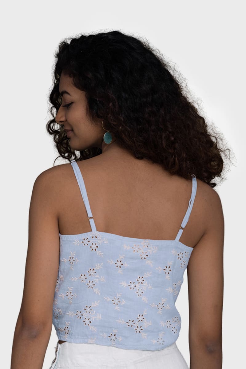 Pool Day Tan Lines Top - Summer Blue