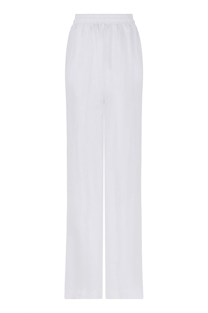 Wide-Leg Linen Pants - Ecru