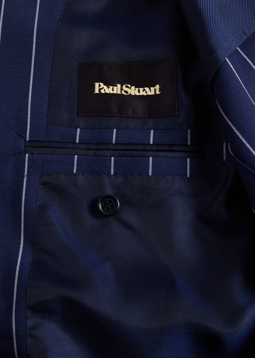 Super 130s Stripe Suit - Blue