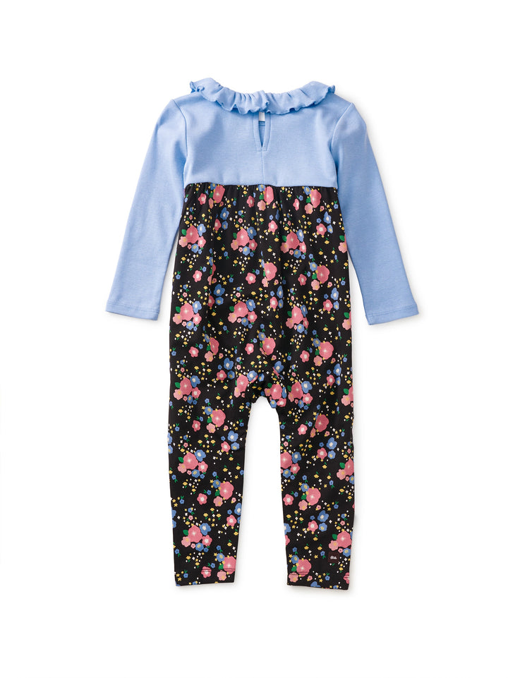 Ruffle Collar Baby Romper - Star Flower