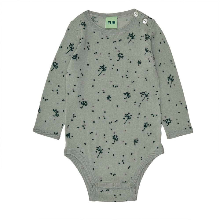 Baby Printed Body & Sweater Pants - Pale Sage