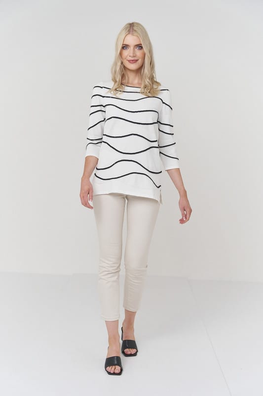 Stitch Stripe Tunic - Optic White