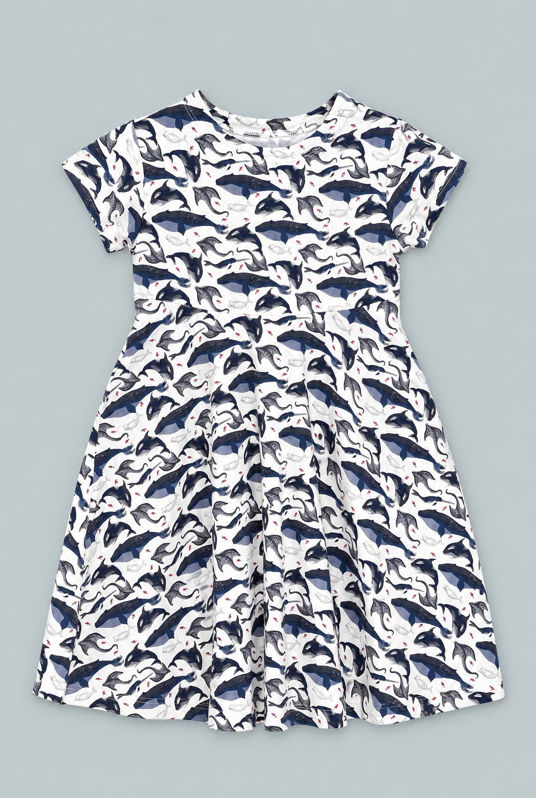 Deep Sea Creatures Whale Cap Sleeve Swirly Girl - A Whale Of A Tale