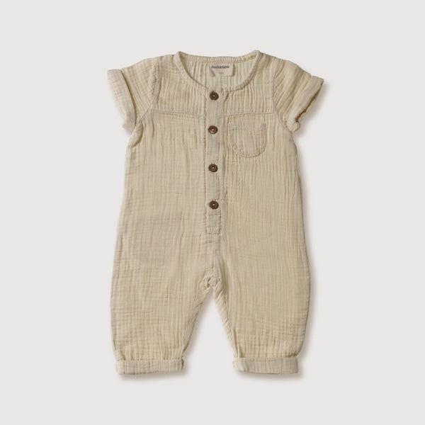 Gauze Jumpsuit - Pebble
