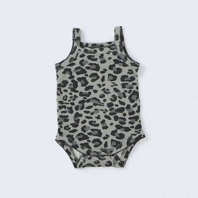 Tank Top Bodysuit - Black Leopard