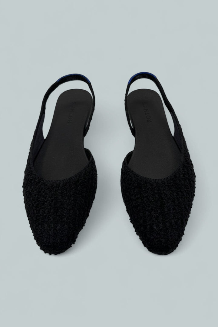 Women's The Almond Slingback Flats - Black Boucle