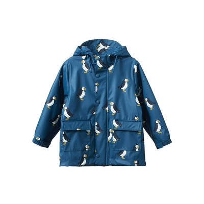 Raincoat - Puffin Teal Print