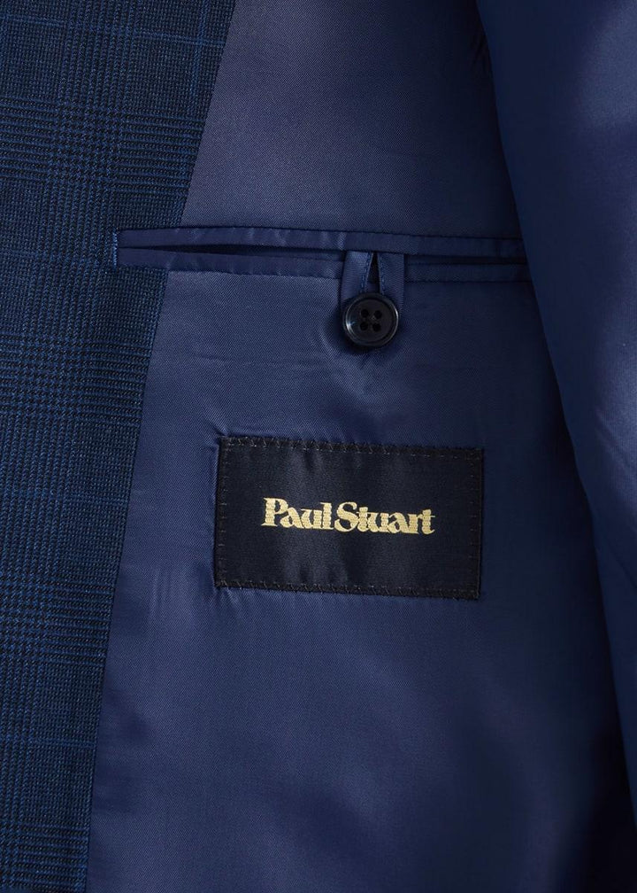 Wool & Silk Tonal Plaid Suit - Mid Blue